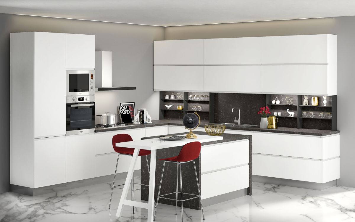 Cocina tal como foto Alice es una cocina componible que conjuga colores