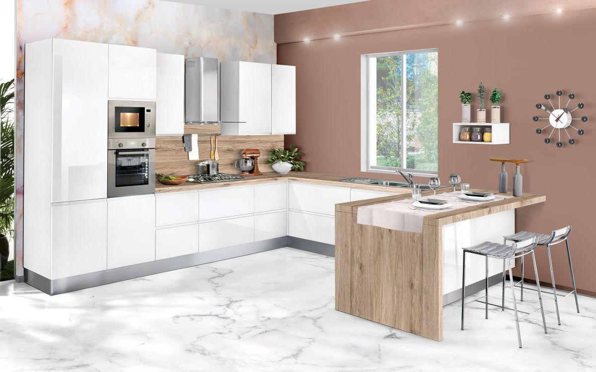 Cocina tal como foto Alice es una cocina componible que conjuga colores