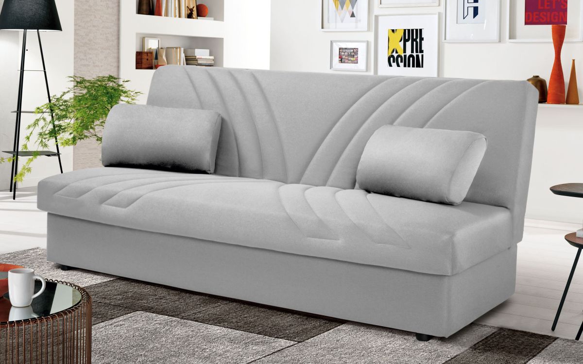 Sofá cama 3 plazas equipado de vano contenedor debajo del asiento al