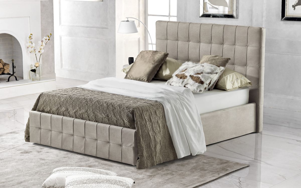 Cama matrimonial Siente la suavidad y el confort de la tapicería símil